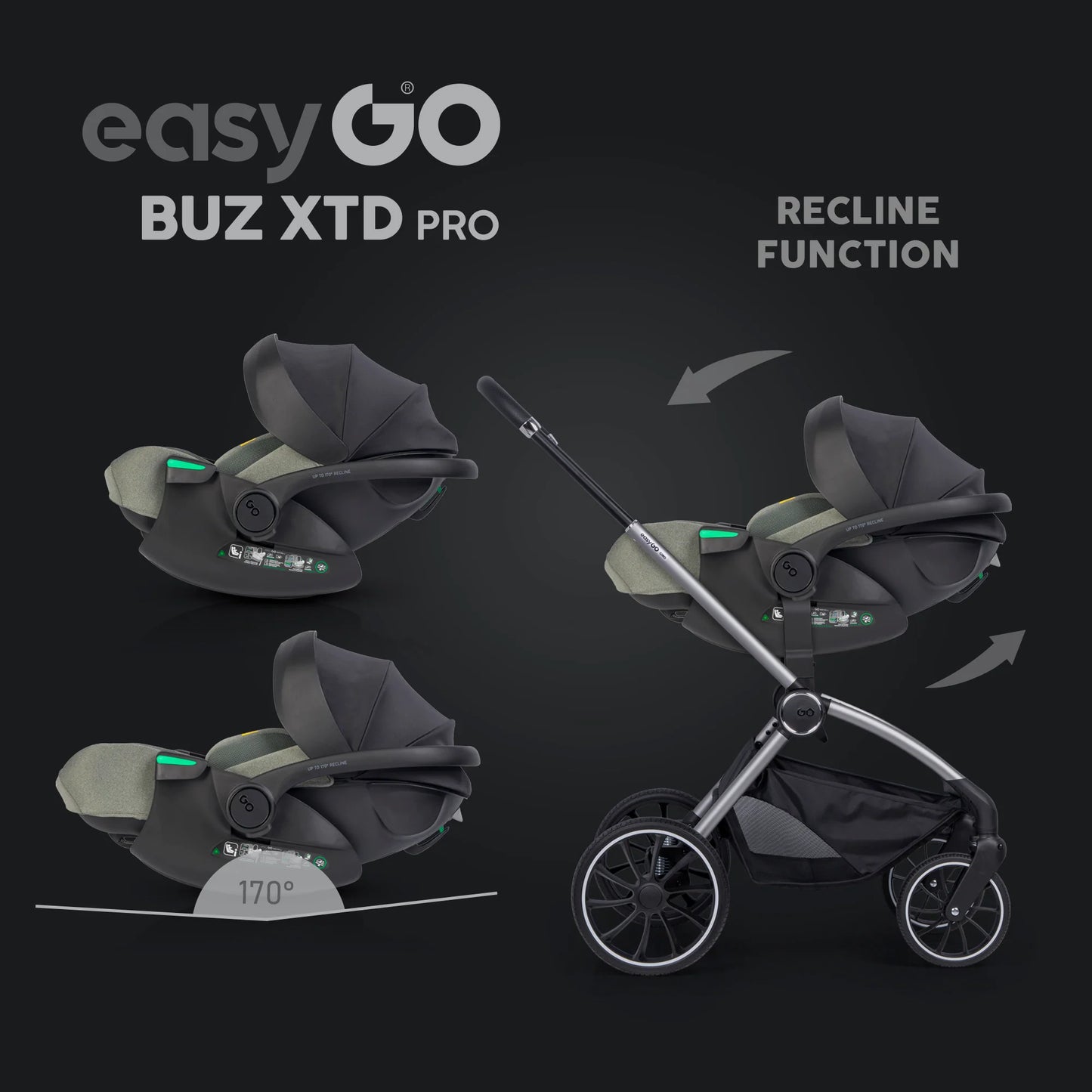 EasyGo Buz XTD Pro + Buz Pro Body 2in1 autósülés szett ISOFIX bázissal – Greener