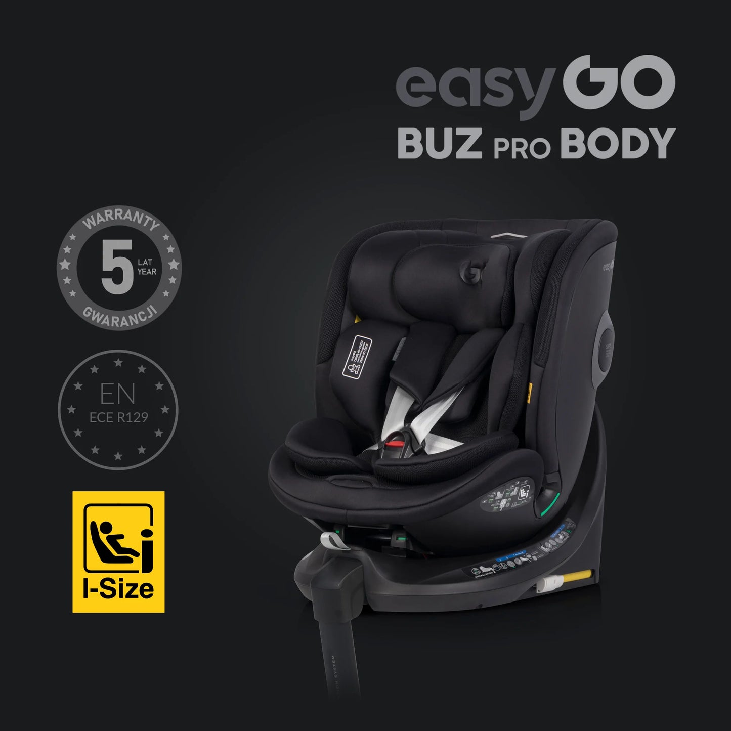 EasyGo Buz XTD Pro + Buz Pro Body 2in1 autósülés szett ISOFIX bázissal – Ink