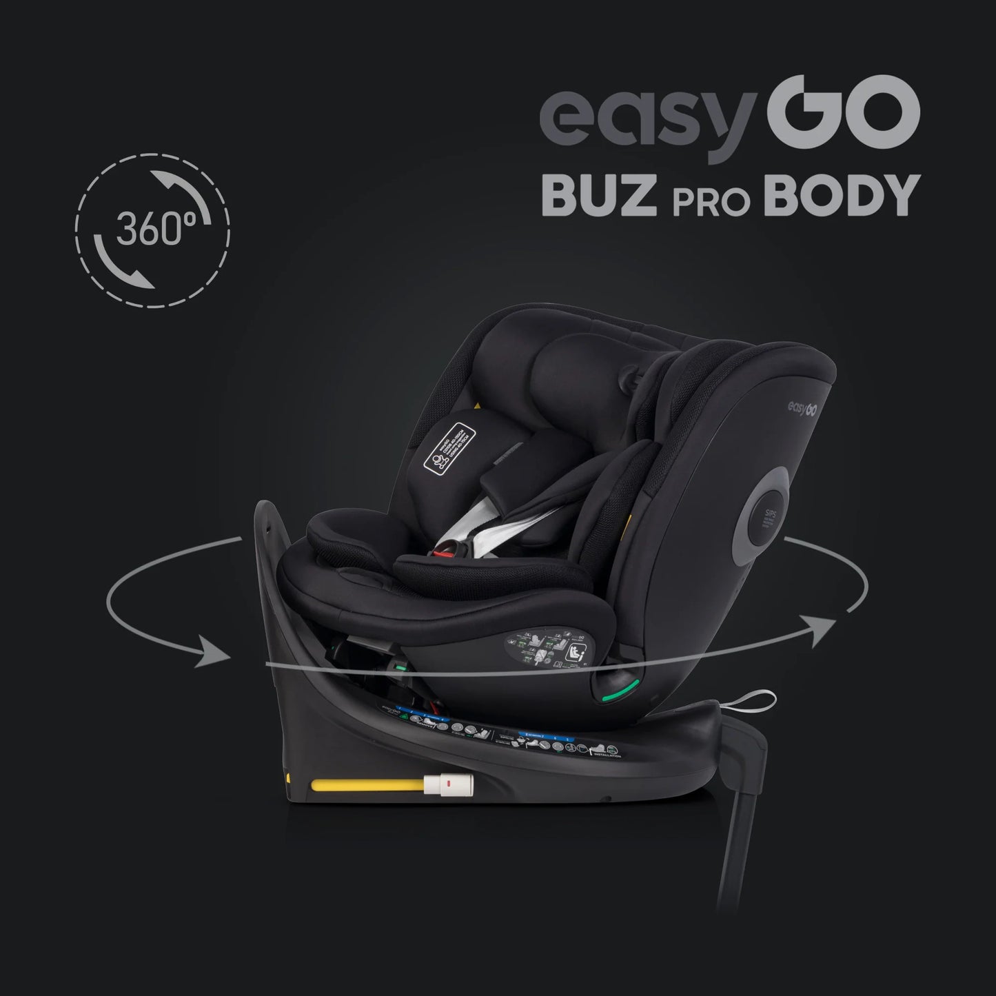 EasyGo Buz XTD Pro + Buz Pro Body 2in1 autósülés szett ISOFIX bázissal – Ink