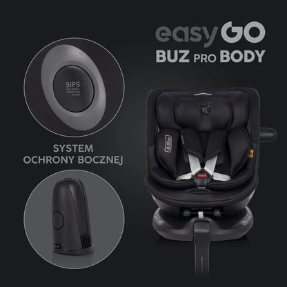 EasyGo Buz XTD Pro + Buz Pro Body 2in1 autósülés szett ISOFIX bázissal – Ink
