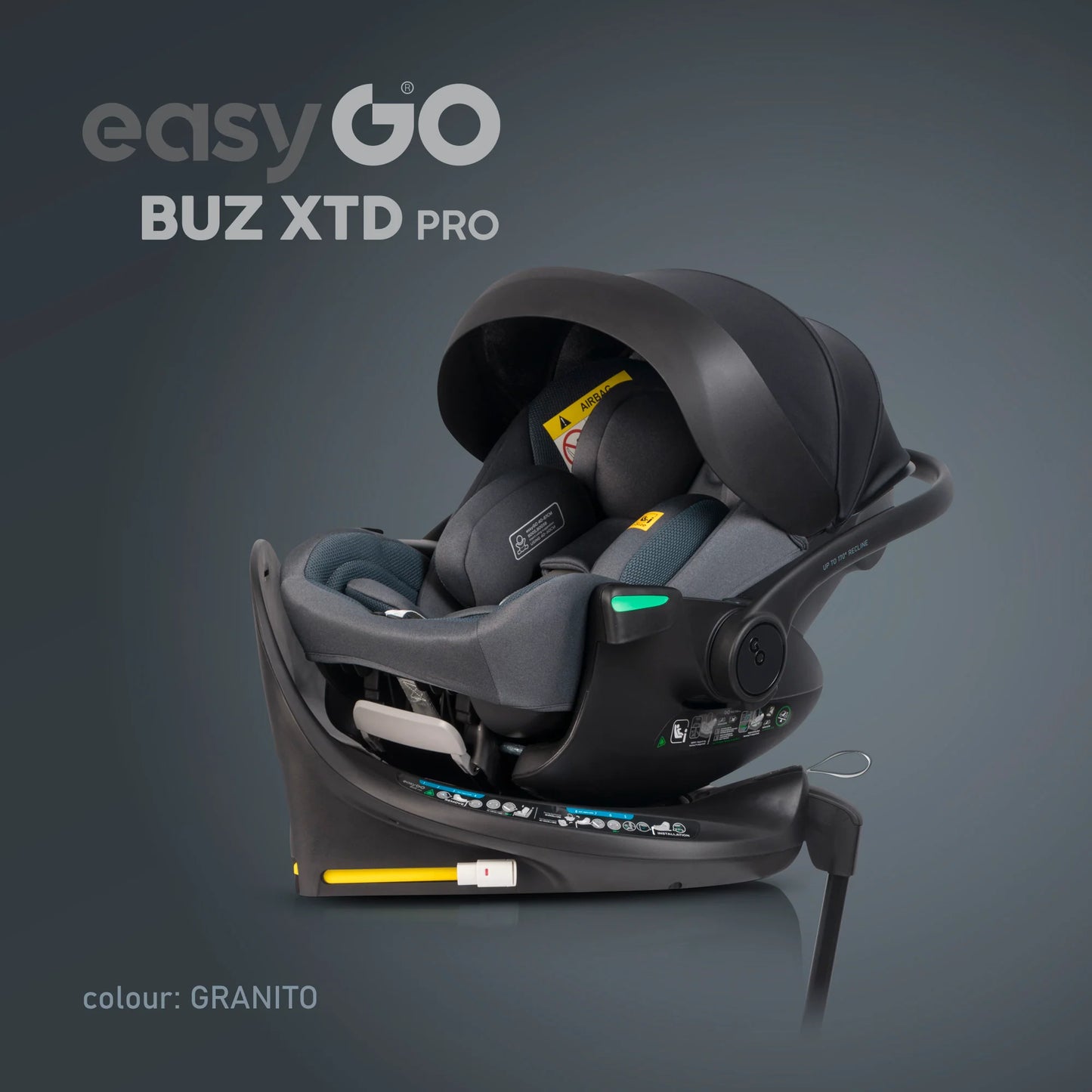 EasyGo Buz XTD Pro i-Size autóshordozó ISOFIX bázissal – Granito