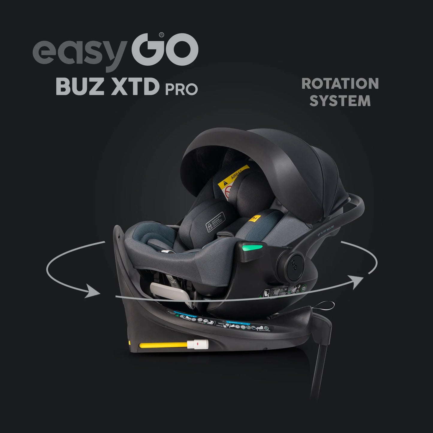 EasyGo Buz XTD Pro i-Size autóshordozó ISOFIX bázissal – Granito