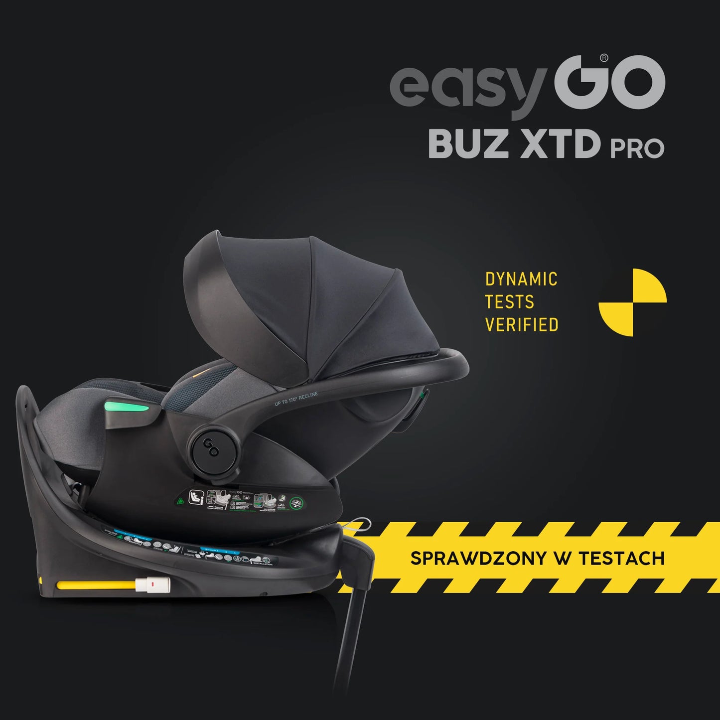 EasyGo Buz XTD Pro i-Size autóshordozó ISOFIX bázissal – Granito