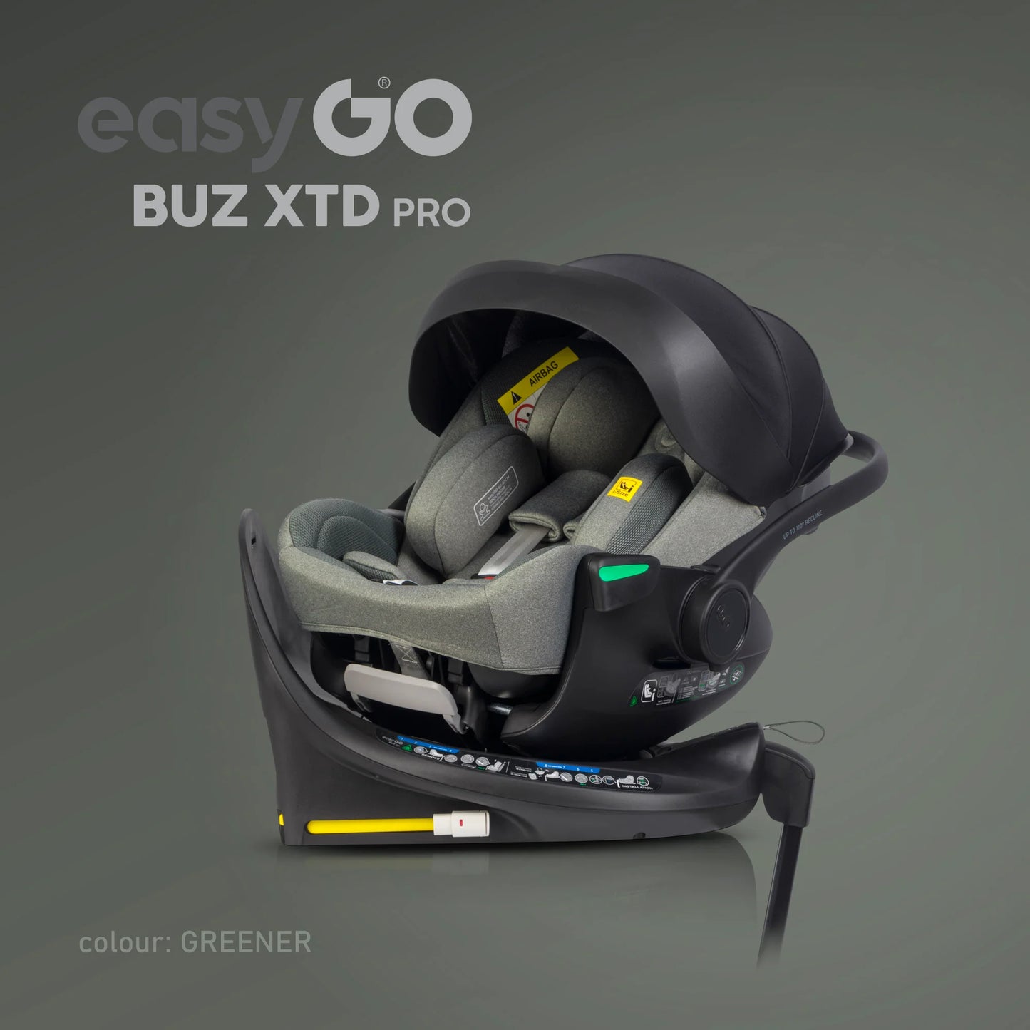 EasyGo Buz XTD Pro i-Size autóshordozó ISOFIX bázissal – Greener