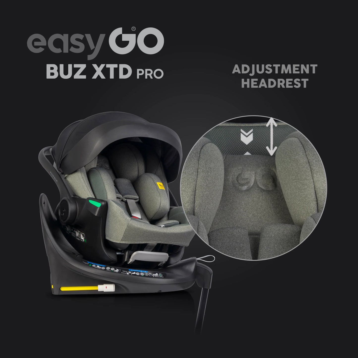EasyGo Buz XTD Pro i-Size autóshordozó ISOFIX bázissal – Greener