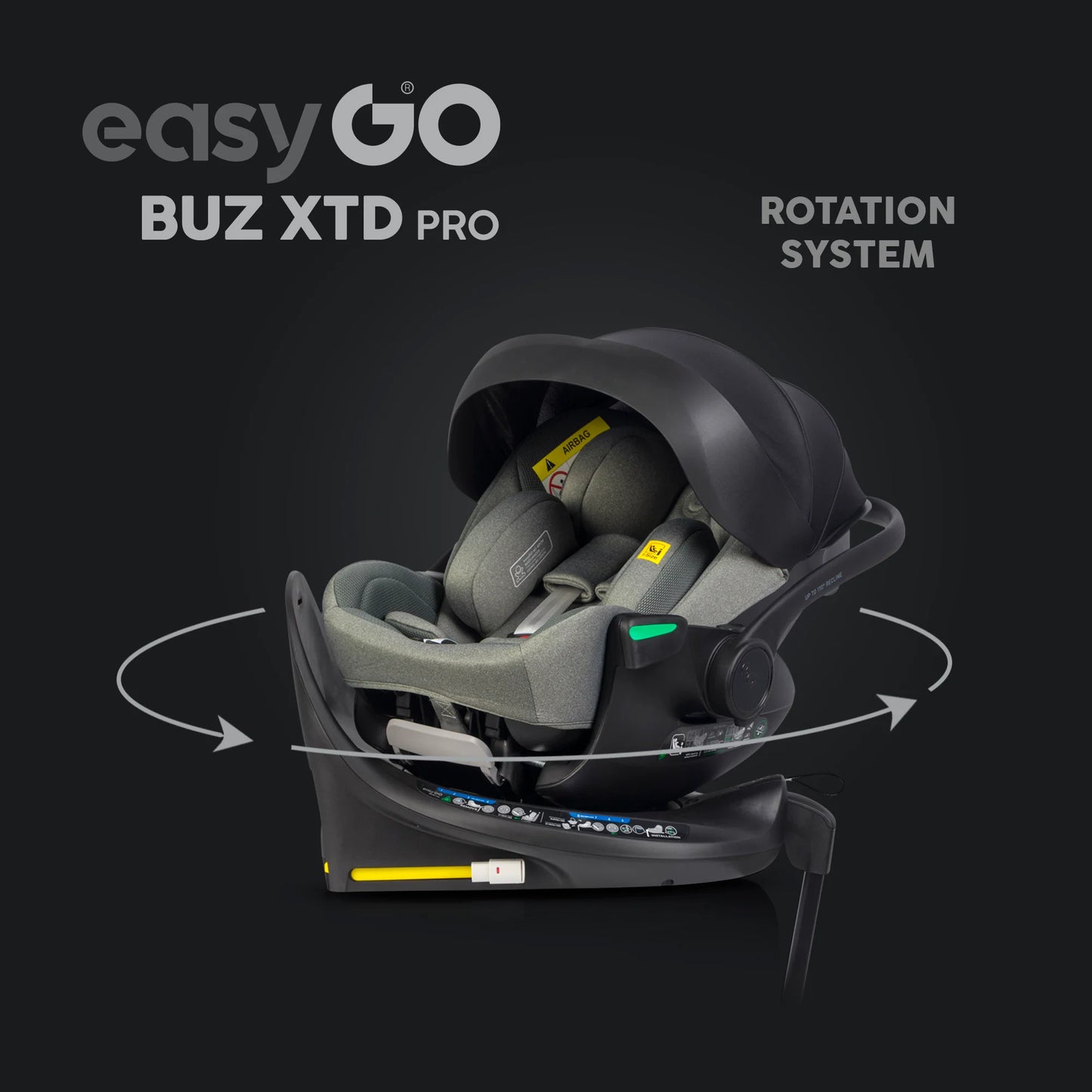 EasyGo Buz XTD Pro i-Size autóshordozó ISOFIX bázissal – Greener