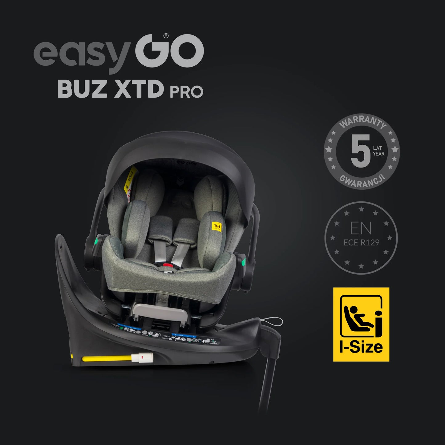 EasyGo Buz XTD Pro i-Size autóshordozó ISOFIX bázissal – Greener