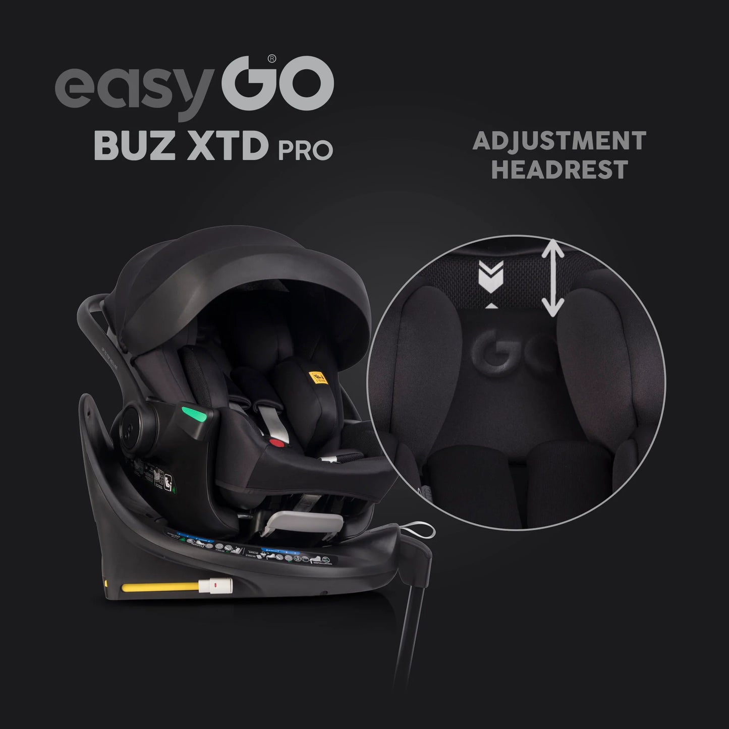 EasyGo Buz XTD Pro i-Size autóshordozó ISOFIX bázissal – Ink