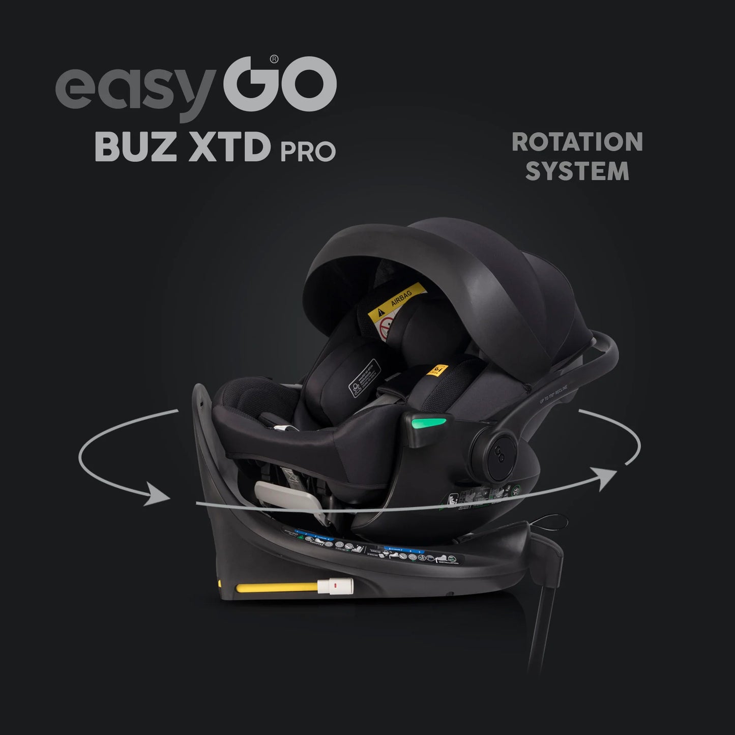 EasyGo Buz XTD Pro i-Size autóshordozó ISOFIX bázissal – Ink