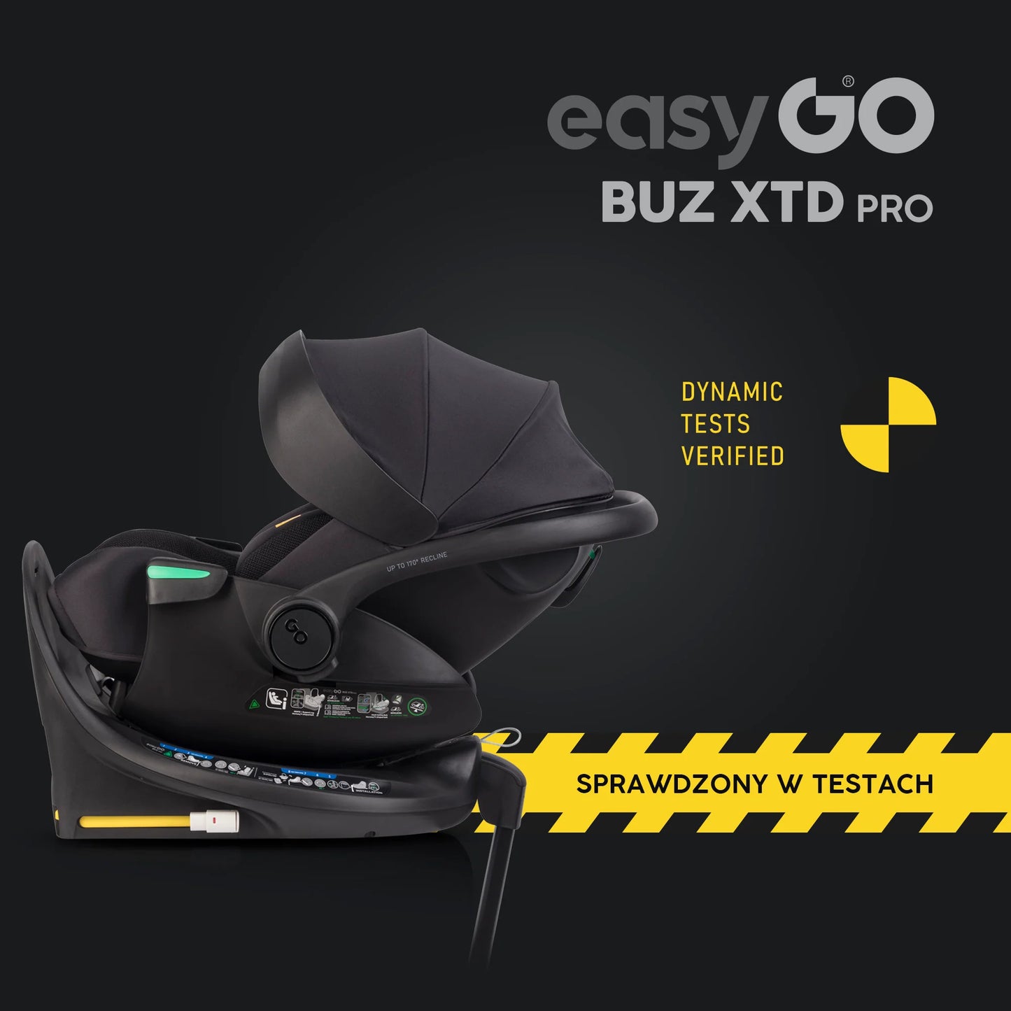 EasyGo Buz XTD Pro i-Size autóshordozó ISOFIX bázissal – Ink