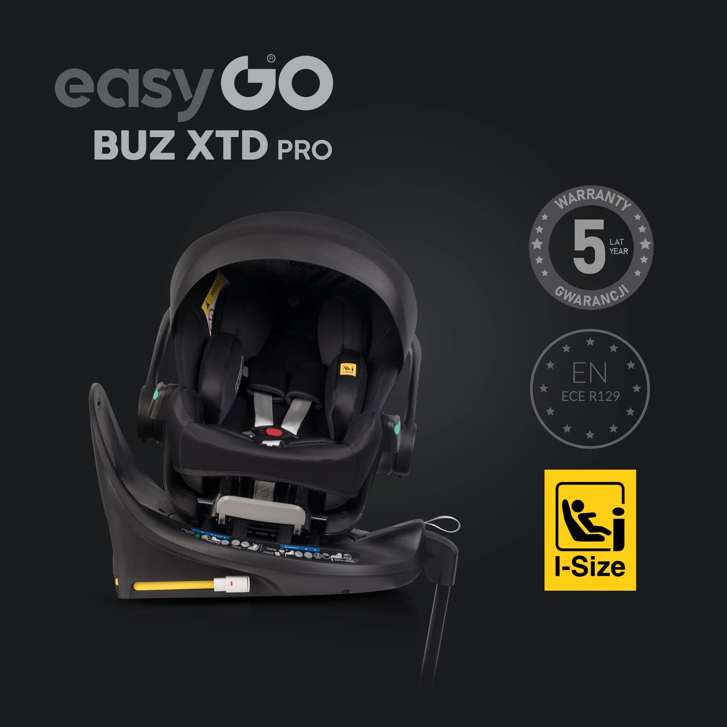EasyGo Buz XTD Pro i-Size autóshordozó ISOFIX bázissal – Taupe