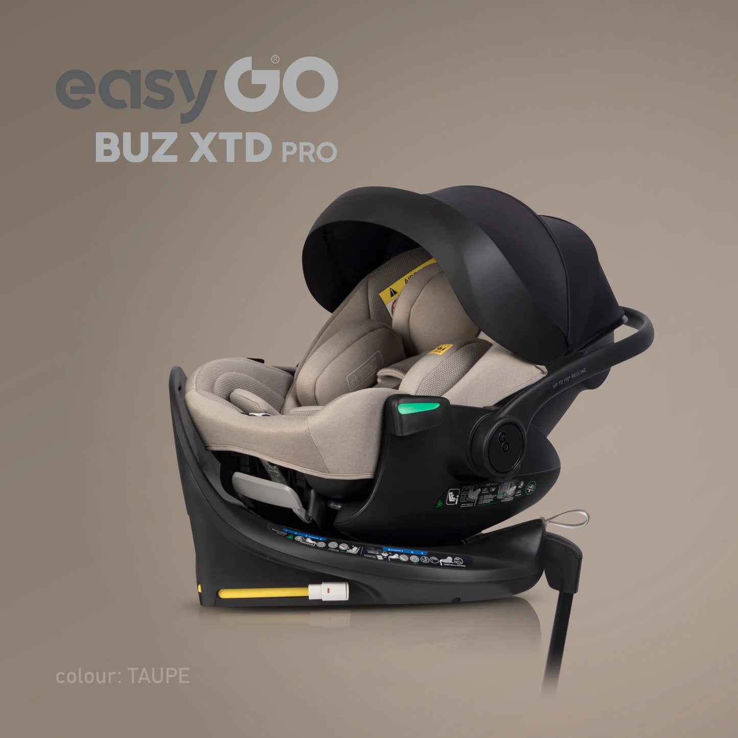 EasyGo Buz XTD Pro i-Size autóshordozó ISOFIX bázissal – Taupe