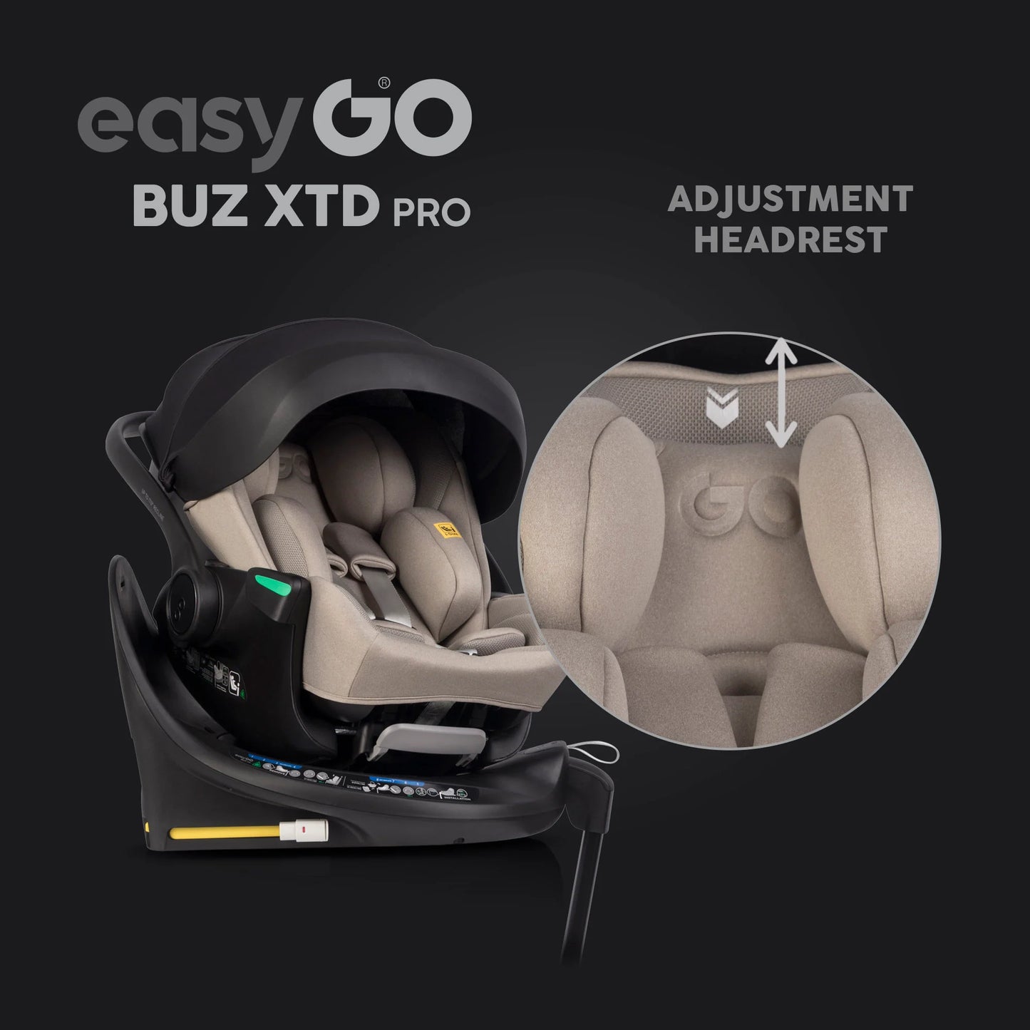 EasyGo Buz XTD Pro i-Size autóshordozó ISOFIX bázissal – Taupe