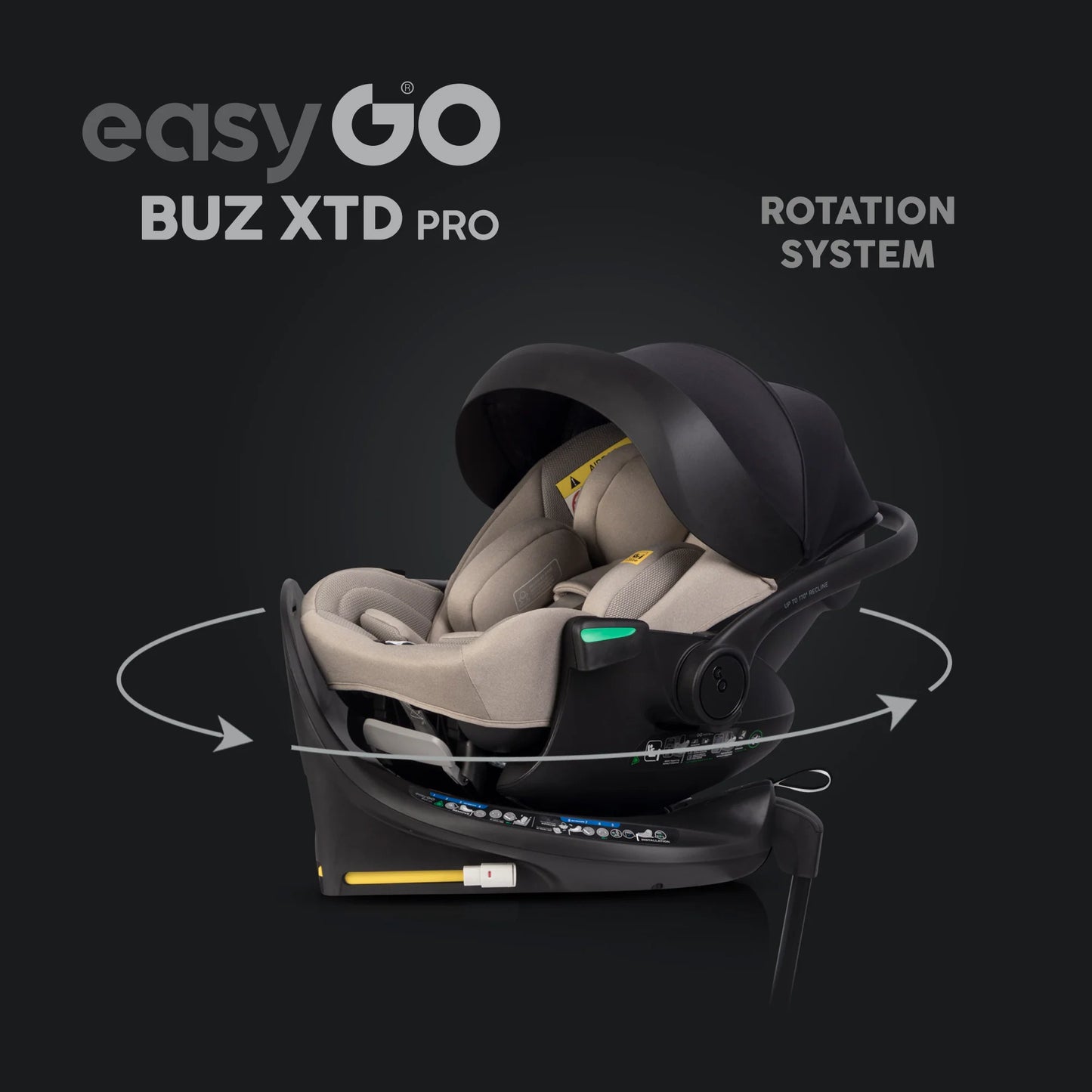 EasyGo Buz XTD Pro i-Size autóshordozó ISOFIX bázissal – Taupe