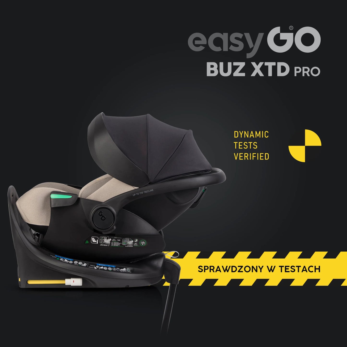EasyGo Buz XTD Pro i-Size autóshordozó ISOFIX bázissal – Taupe