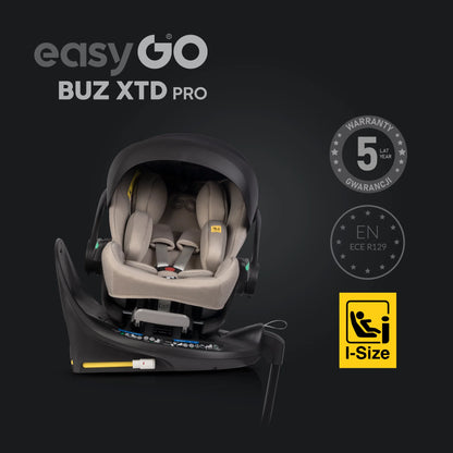 EasyGo Buz XTD Pro i-Size autóshordozó ISOFIX bázissal – Taupe