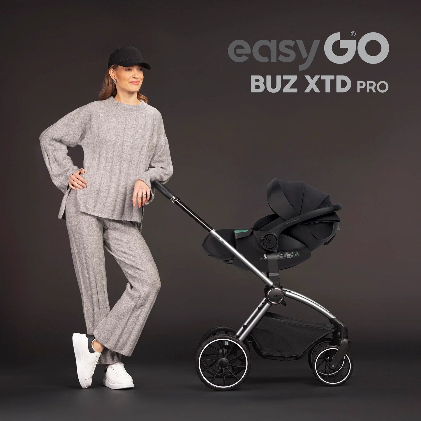 EasyGo Buz XTD Pro i-Size autóshordozó ISOFIX bázissal – Taupe