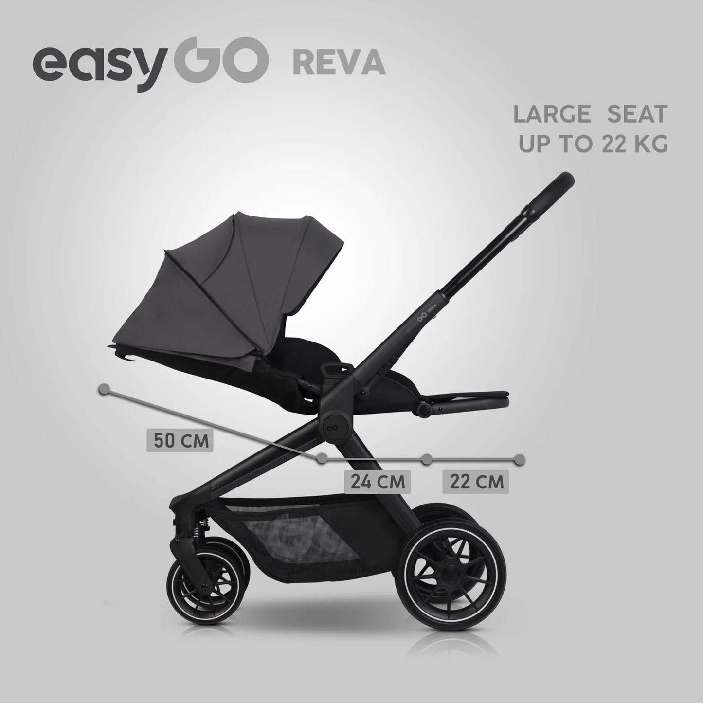 EasyGo REVA 2in1 babakocsi – Cloudy Gray