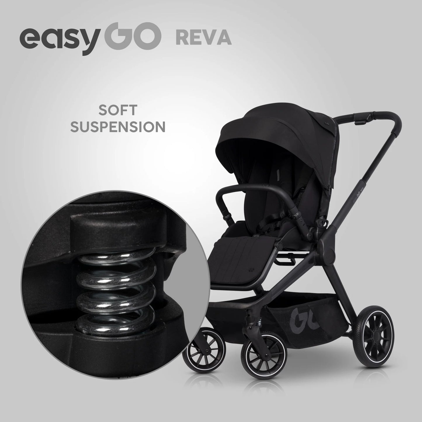 EasyGo REVA 2in1 babakocsi – Ebony Black