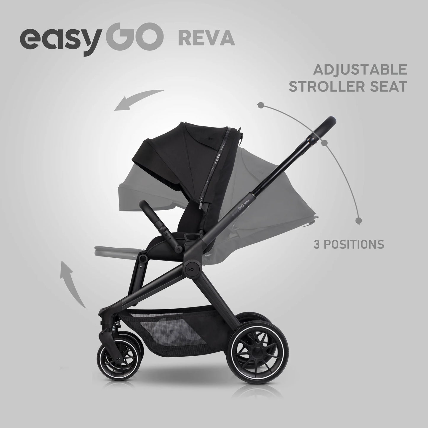 EasyGo REVA 2in1 babakocsi – Ebony Black