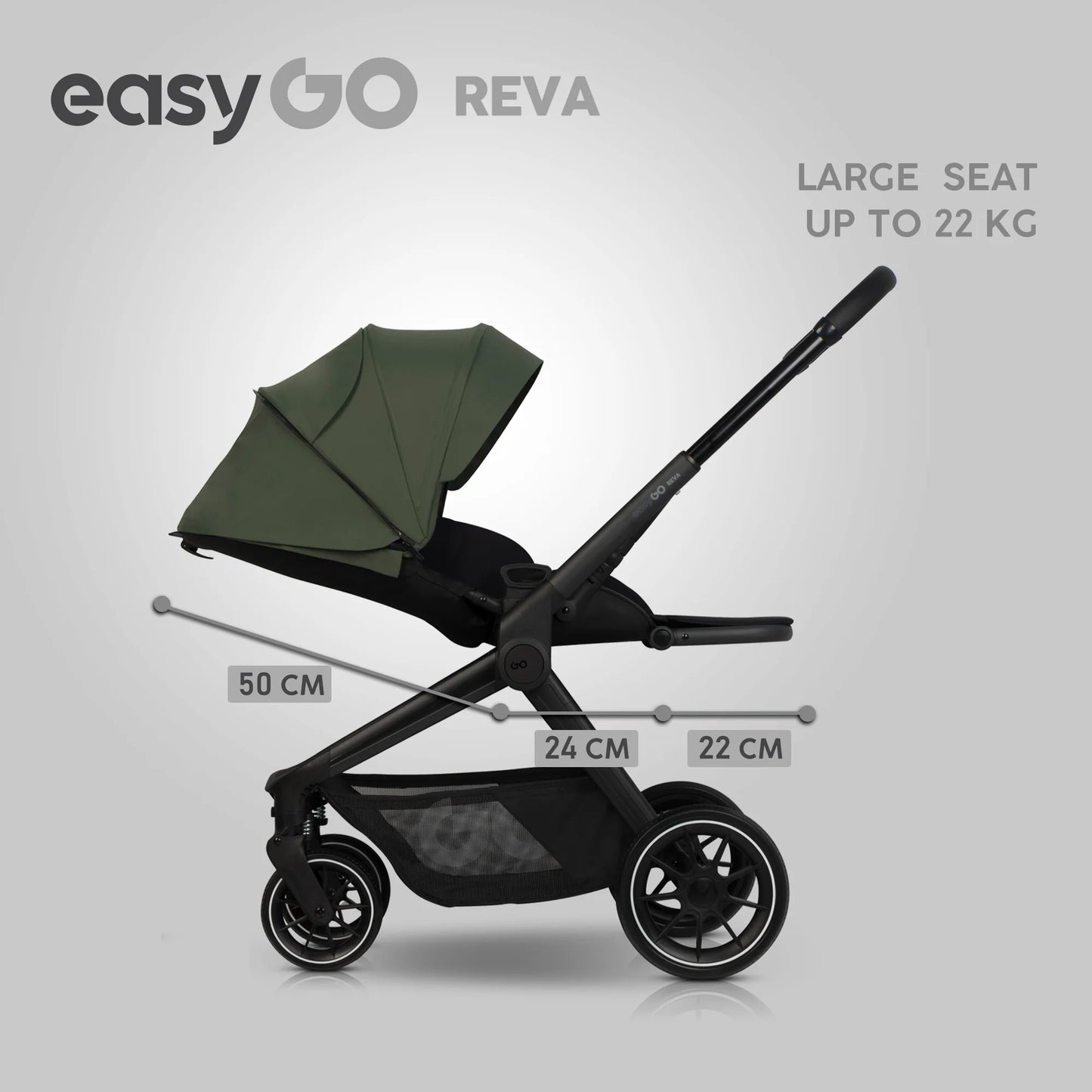EasyGo REVA 2in1 babakocsi – Jungle Green