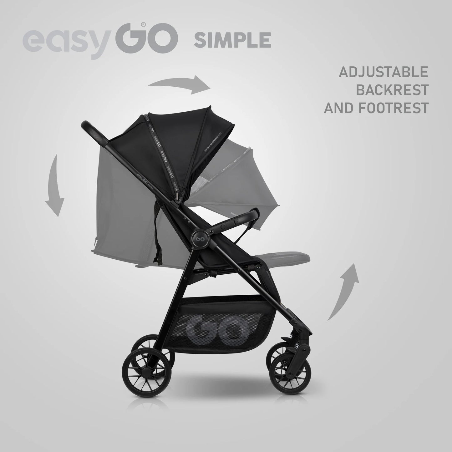 EasyGo Simple sport babakocsi – Ebony Black