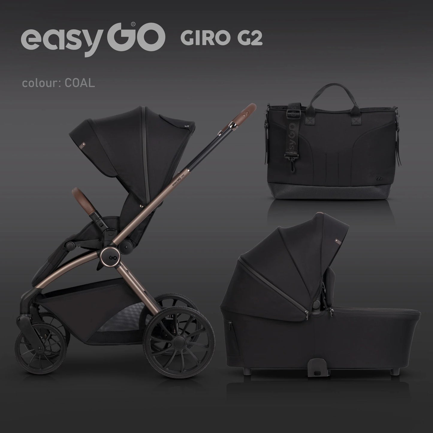 EasyGo Giro G2 2in1 babakocsi - Coal