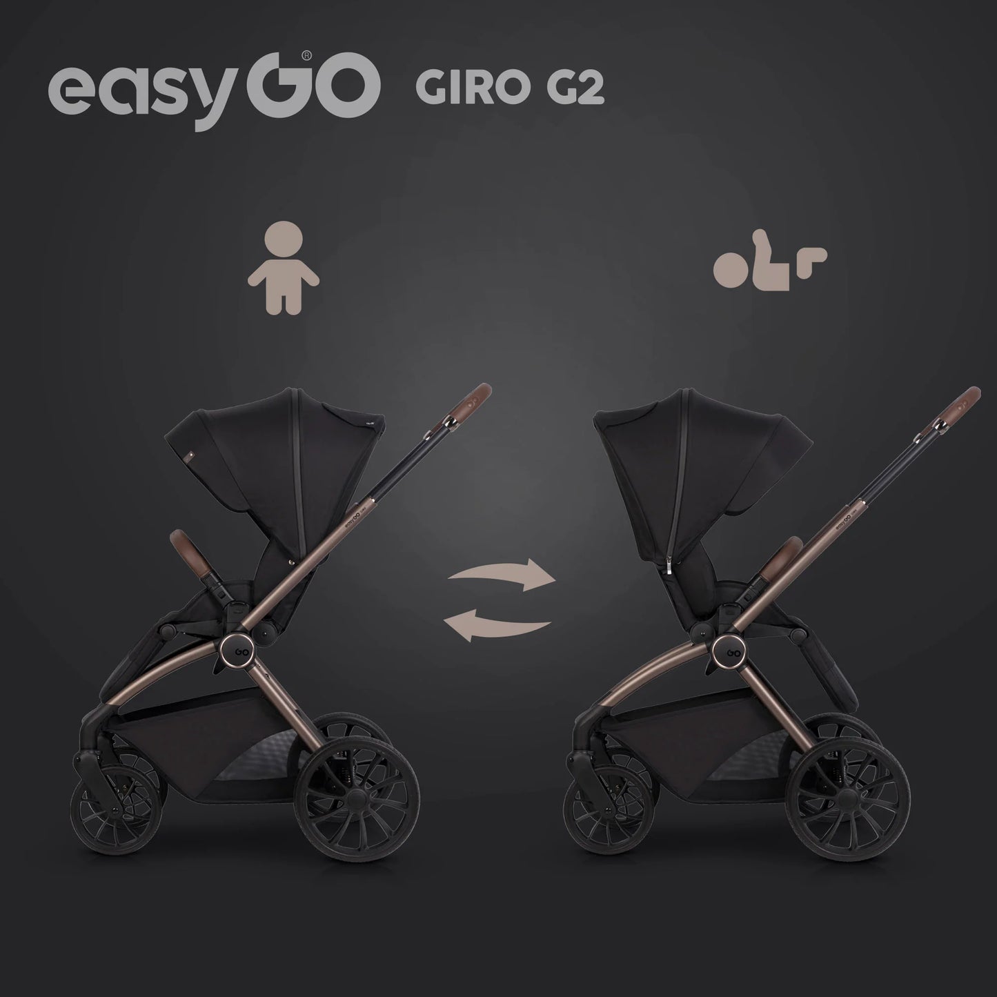 EasyGo Giro G2 2in1 babakocsi - Coal