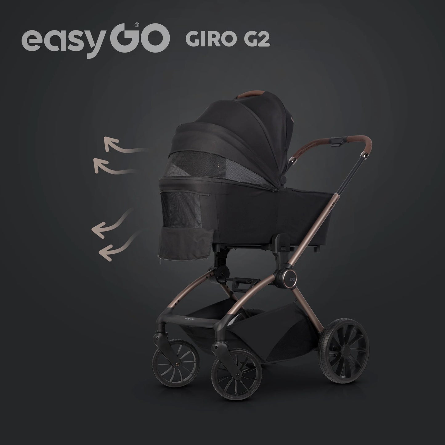 EasyGo Giro G2 2in1 babakocsi - Coal