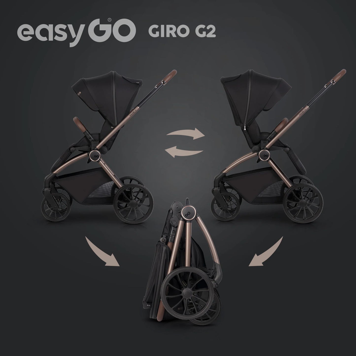 EasyGo Giro G2 sport babakocsi – Coal