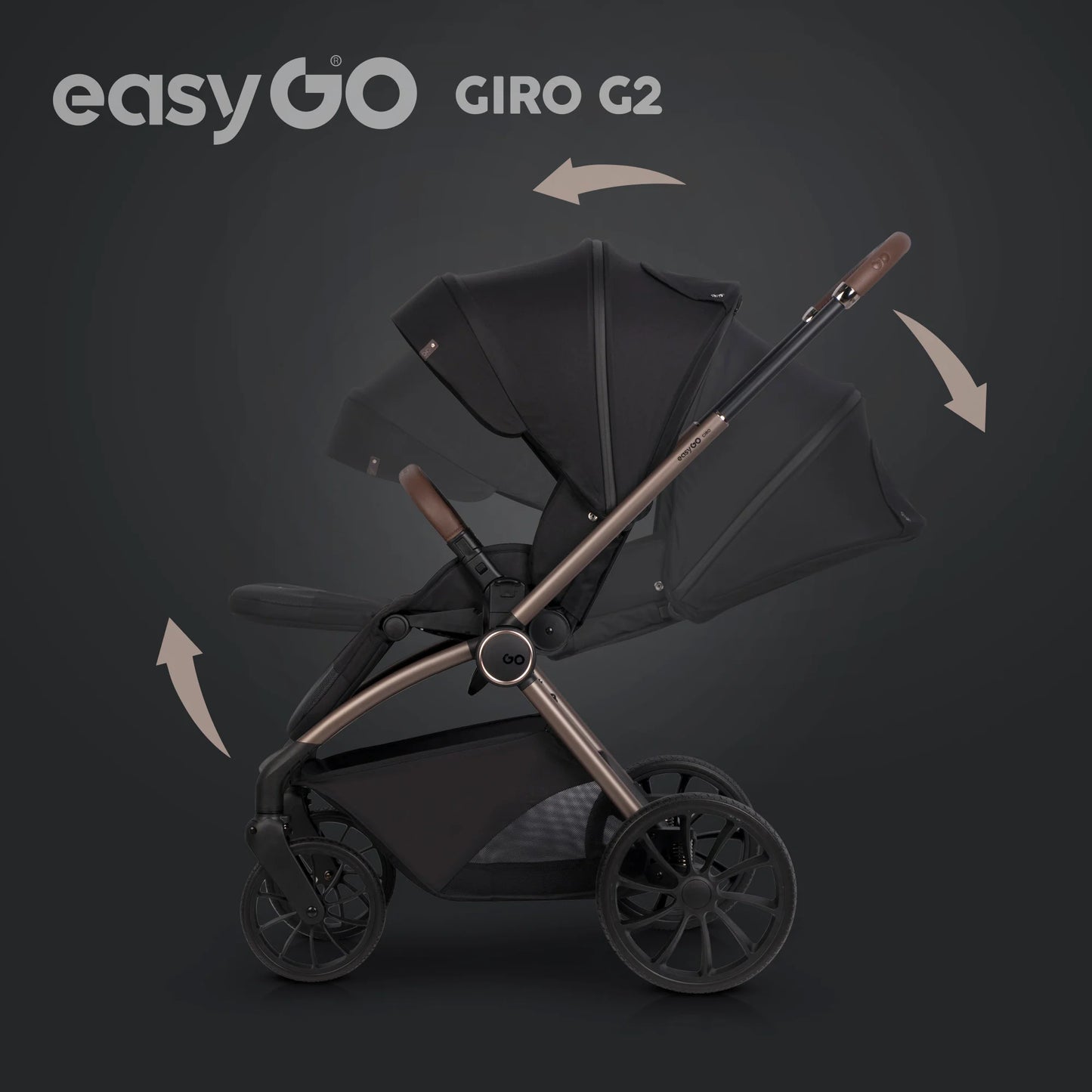 EasyGo Giro G2 2in1 babakocsi - Coal