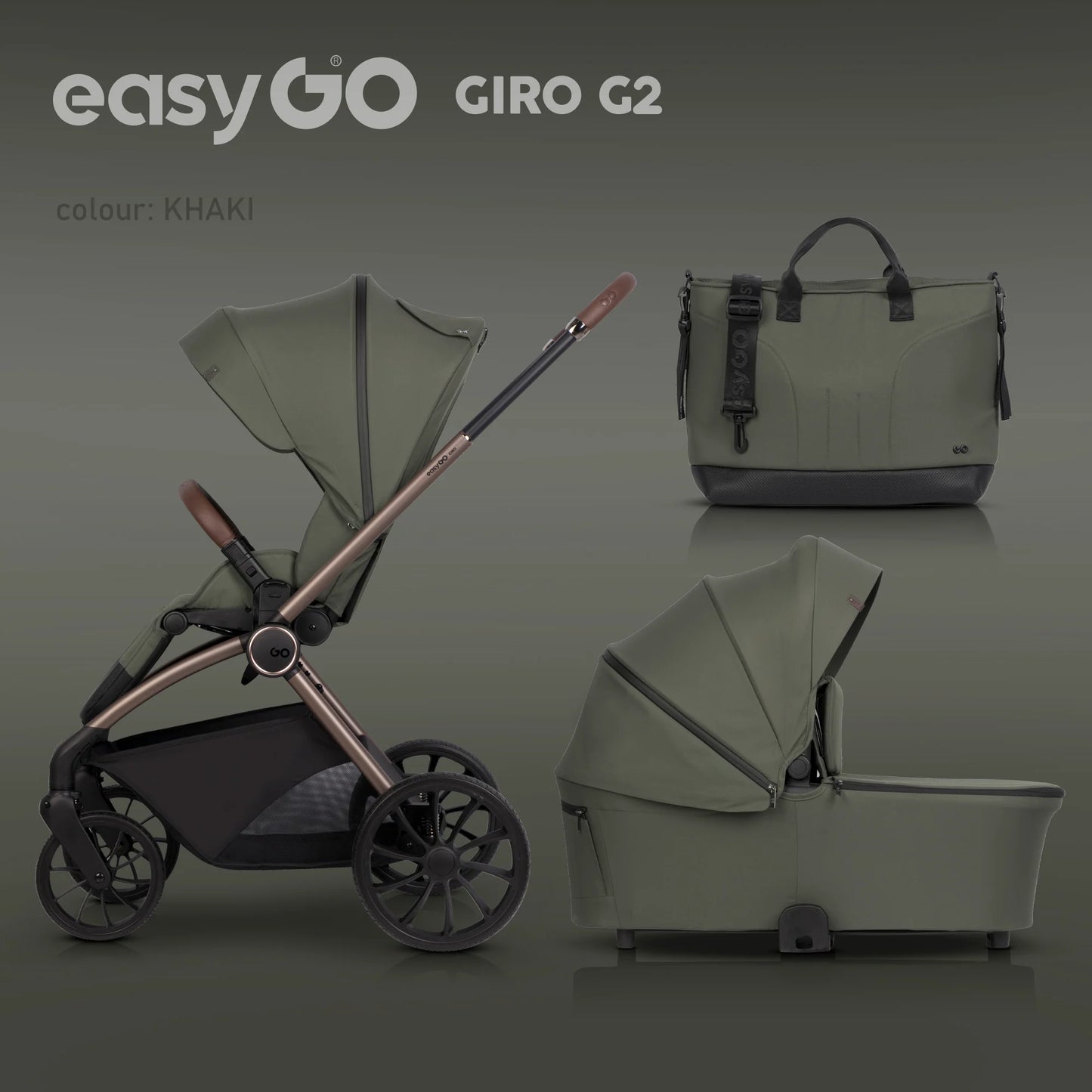EasyGo Giro G2 2in1 babakocsi – Khaki