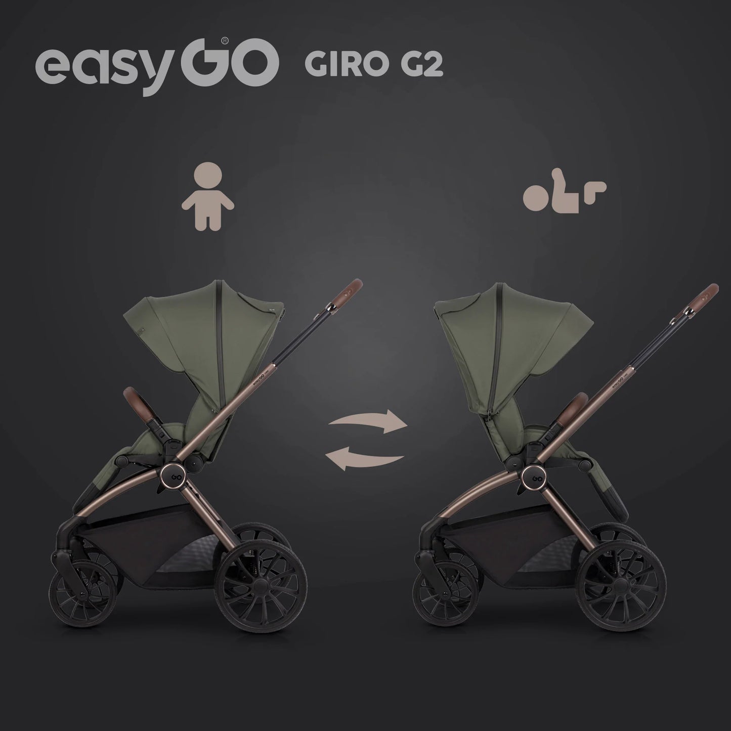 EasyGo Giro G2 sport babakocsi – Khaki