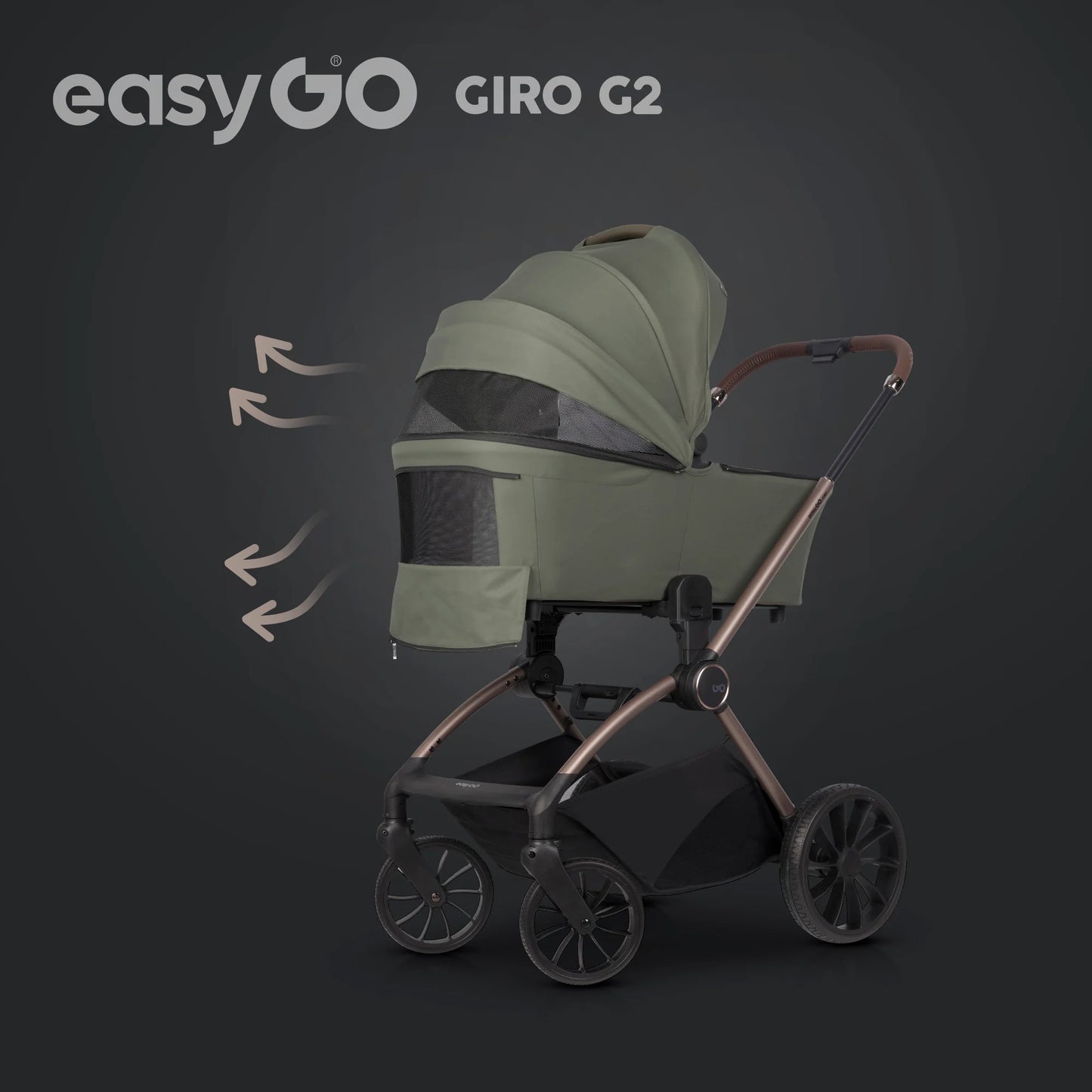 EasyGo Giro G2 2in1 babakocsi – Khaki