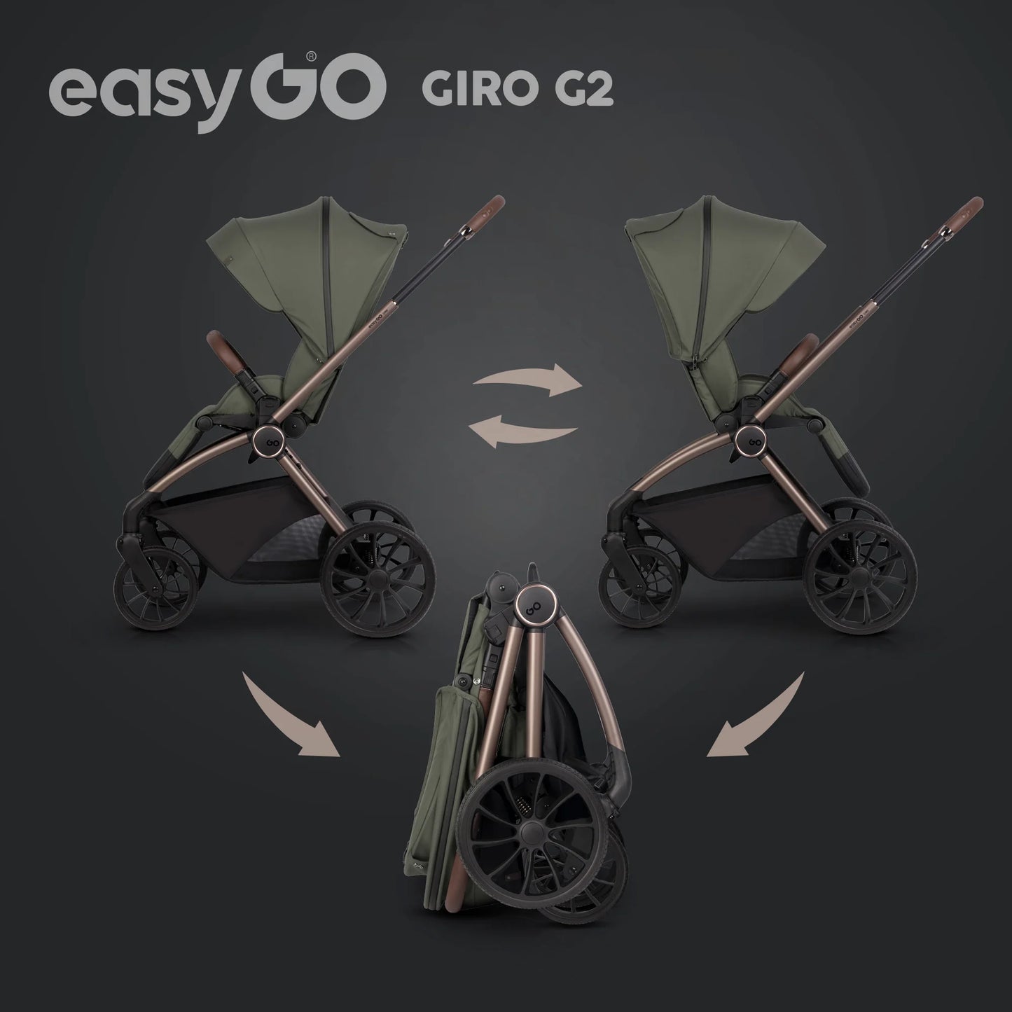 EasyGo Giro G2 sport babakocsi – Khaki