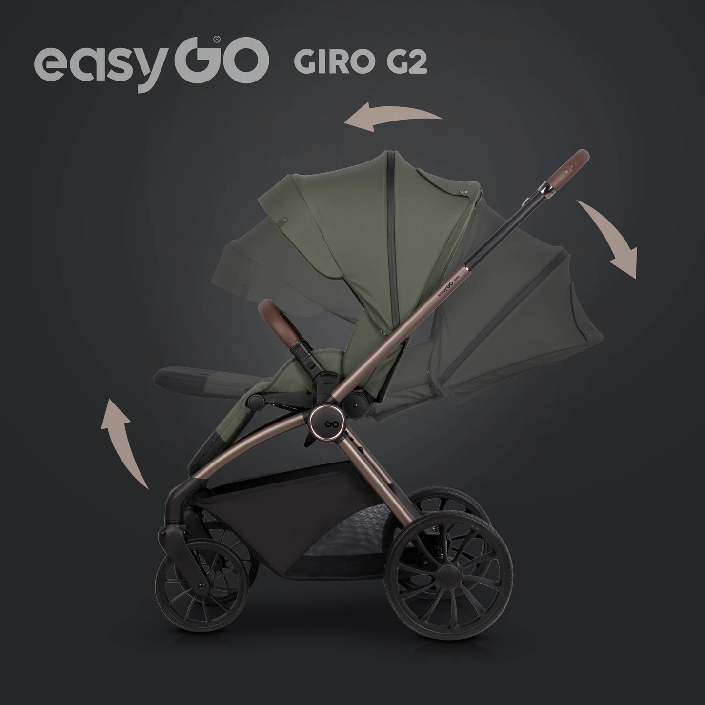 EasyGo Giro G2 2in1 babakocsi – Khaki