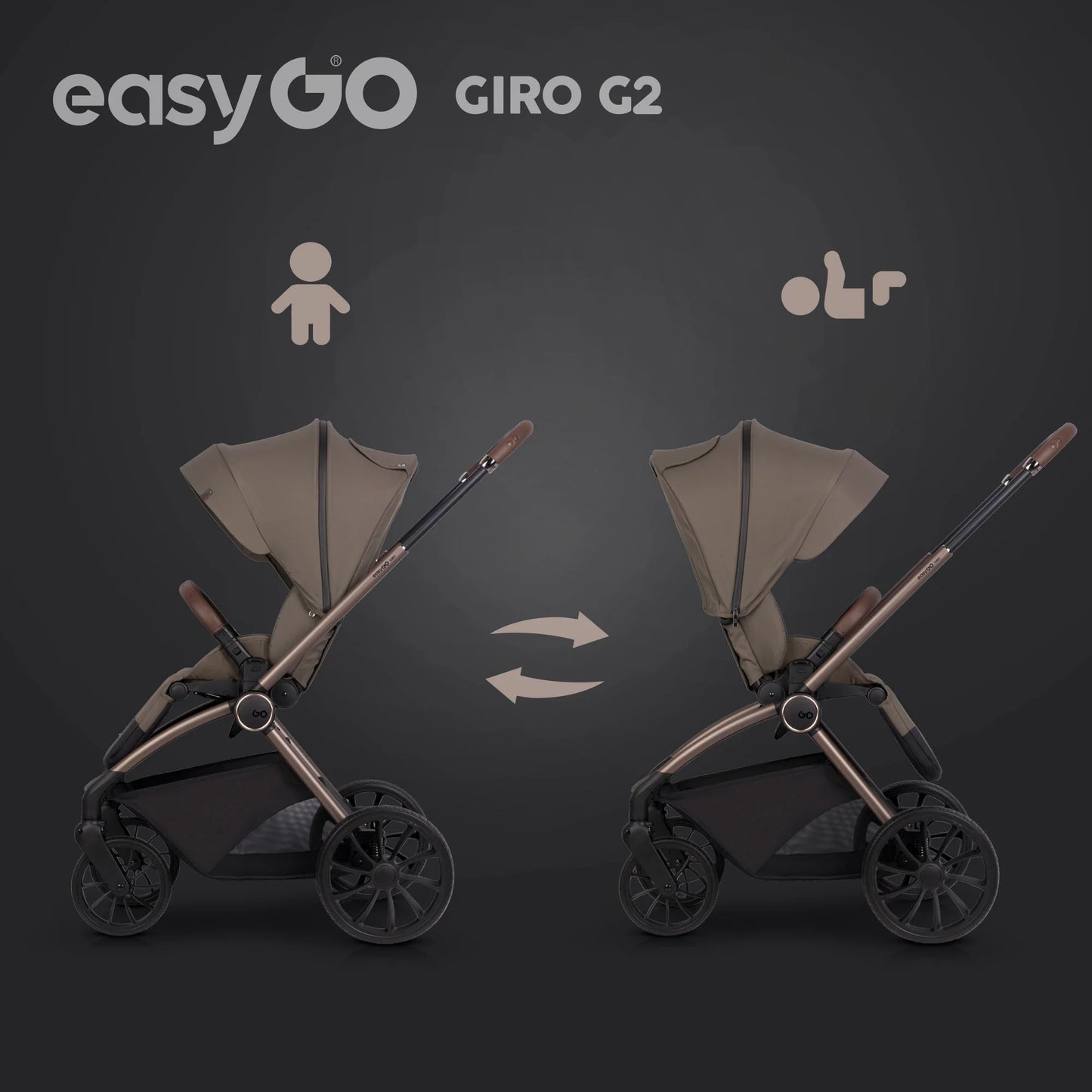 EasyGo Giro G2 sport babakocsi – Mokka