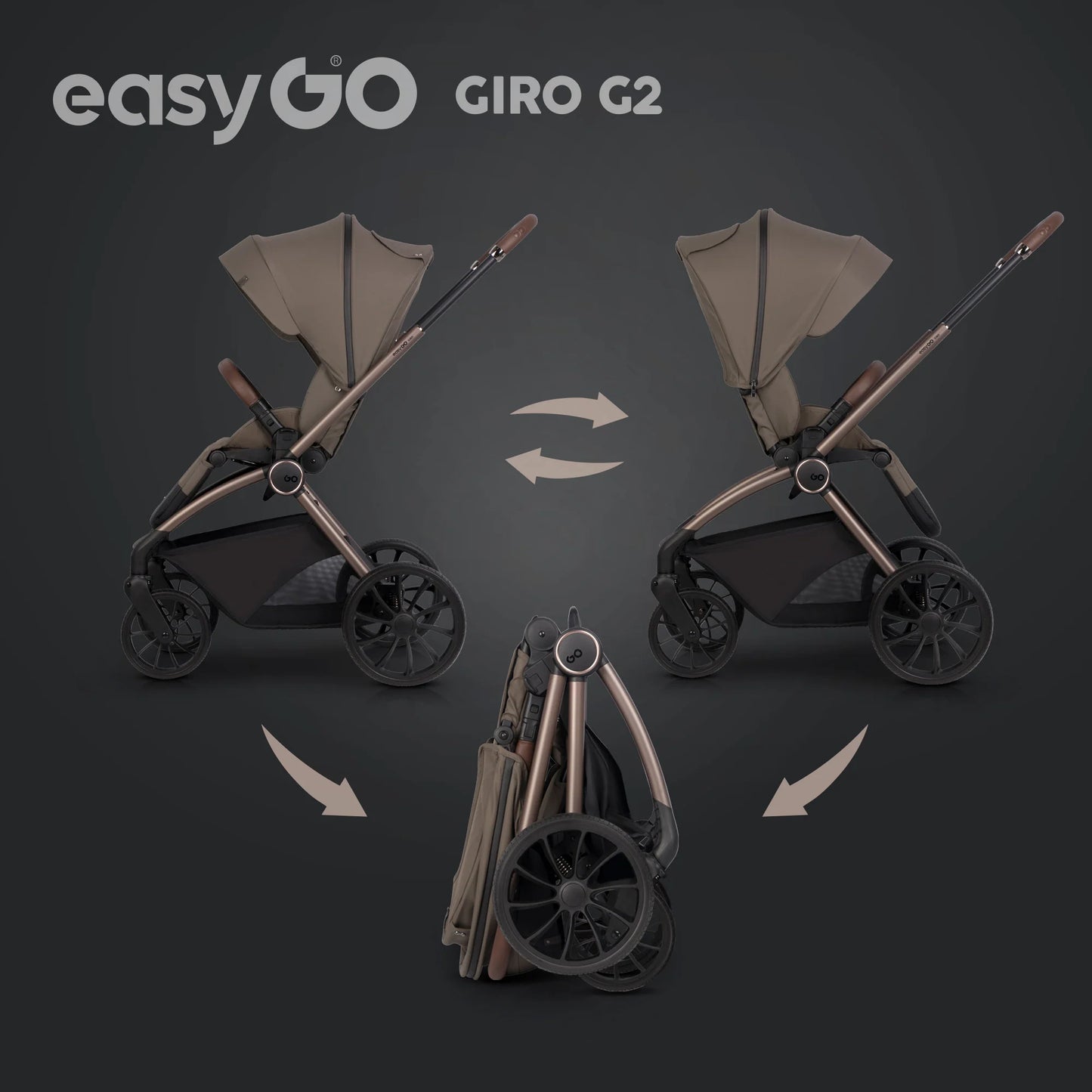 EasyGo Giro G2 2in1 babakocsi - Mokka
