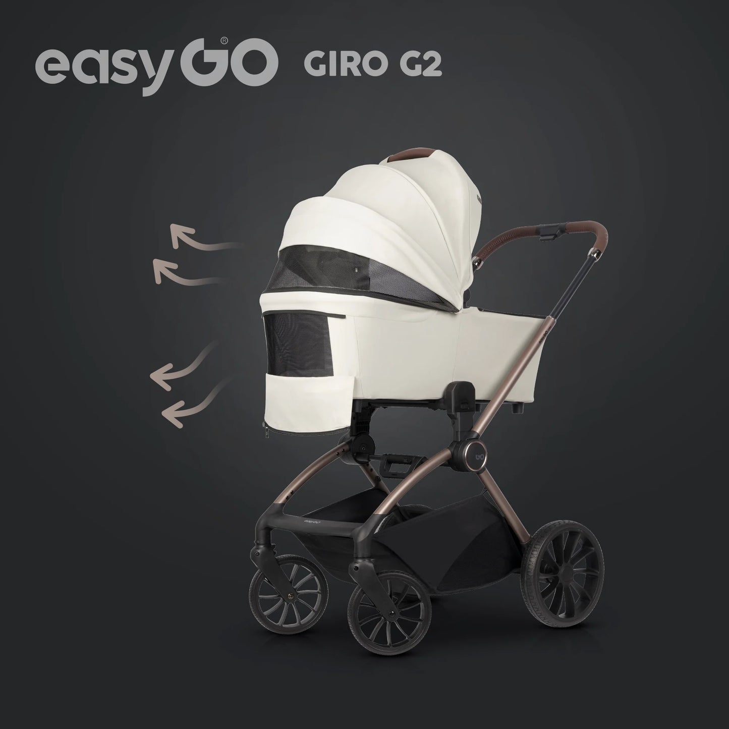 EasyGo Giro G2 2in1 babakocsi - Sand