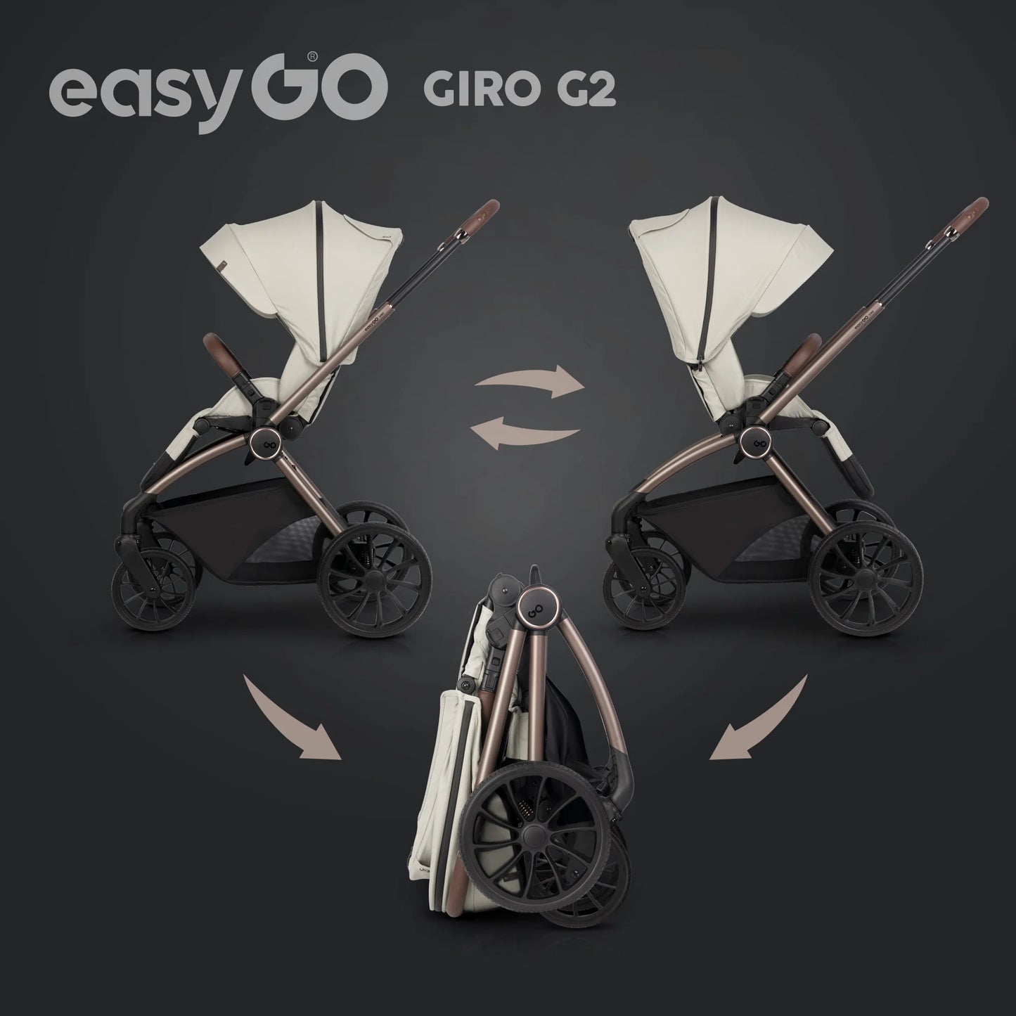 EasyGo Giro G2 2in1 babakocsi - Sand