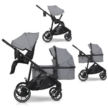 EasyGo Duoflex 2in1 babakocsi 1 üléssel és 1 mózeskosárral – Cloudy Gray