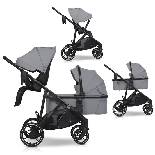EasyGo Duoflex 2in1 babakocsi 1 üléssel és 1 mózeskosárral – Cloudy Gray
