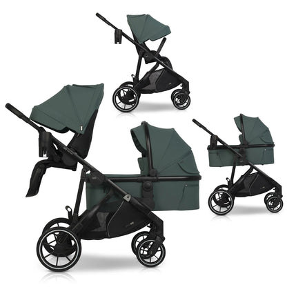 EasyGo Duoflex 2in1 babakocsi 1 üléssel és 1 mózeskosárral – Sage Green
