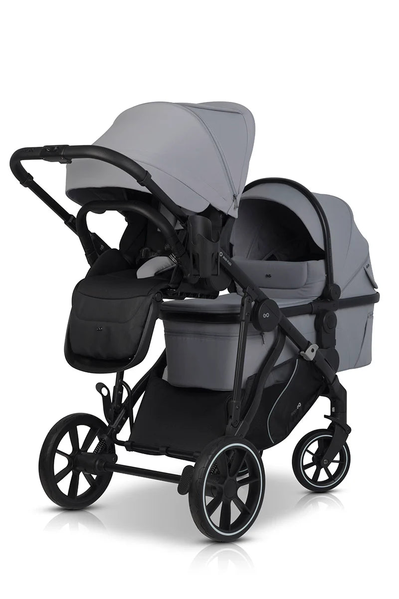 EasyGo Duoflex iker és testvér sport babakocsi 2 üléssel – Cloudy Gray
