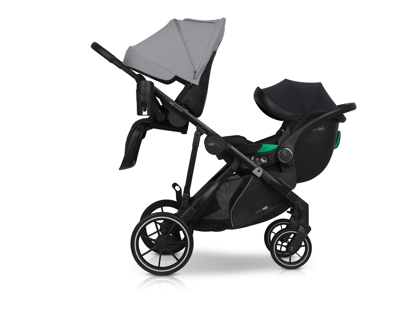EasyGo Duoflex iker és testvér sport babakocsi 2 üléssel – Cloudy Gray