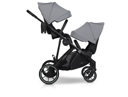 EasyGo Duoflex iker és testvér babakocsi 2 üléssel és 1 mózeskosárral – Cloudy Gray