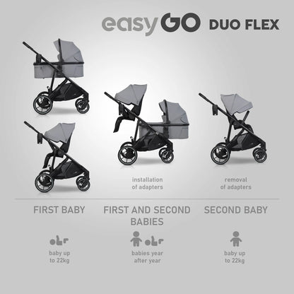 EasyGo Duoflex babakocsi – Cloudy Gray