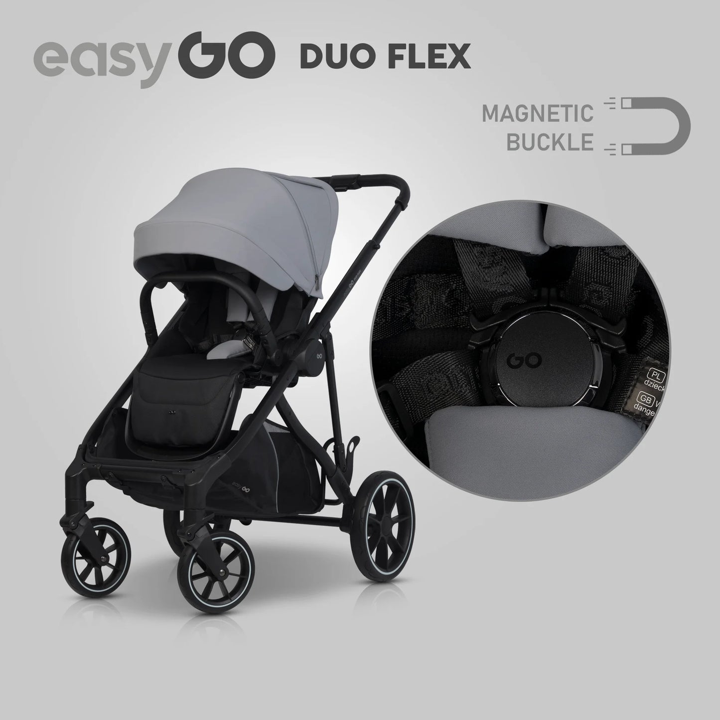 EasyGo Duoflex babakocsi – Cloudy Gray