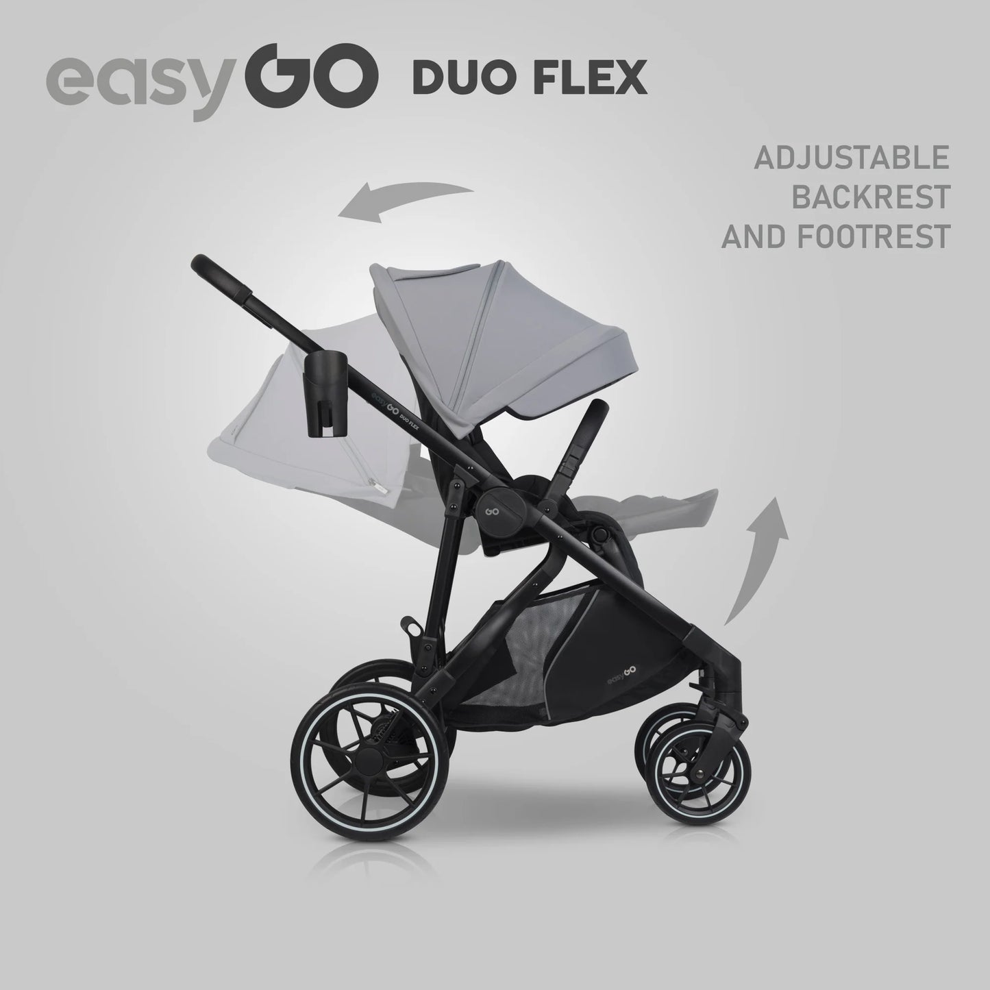 EasyGo Duoflex mózeskosár – Cloudy Gray