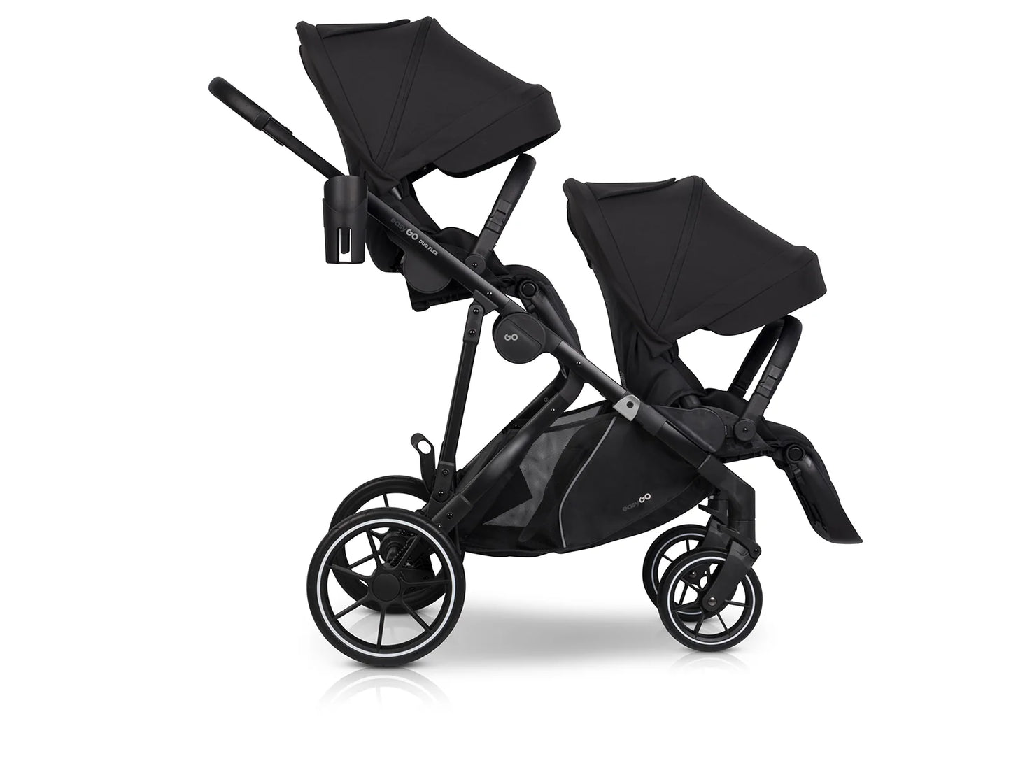 EasyGo Duoflex iker és testvér sport babakocsi 2 üléssel – Ebony Black
